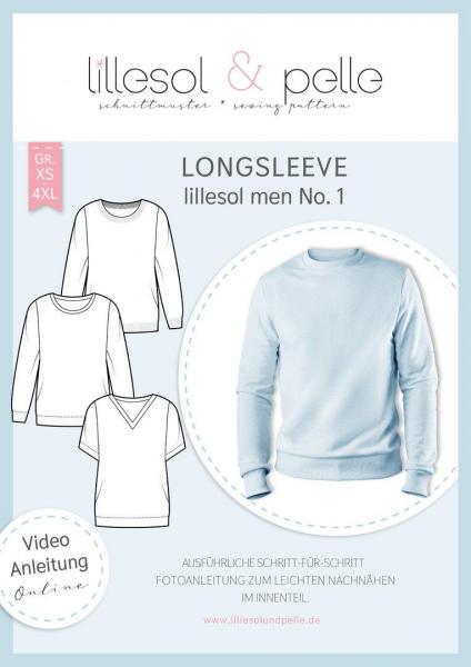 Papierschnittmuster lillesol men No.1 Longsleeve